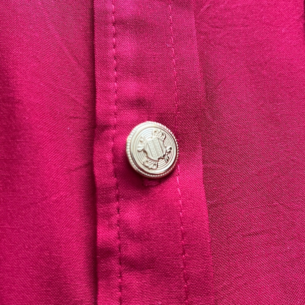 Karen Kane Red Button-Up Tie Front Blouse - Picture 11 of 14